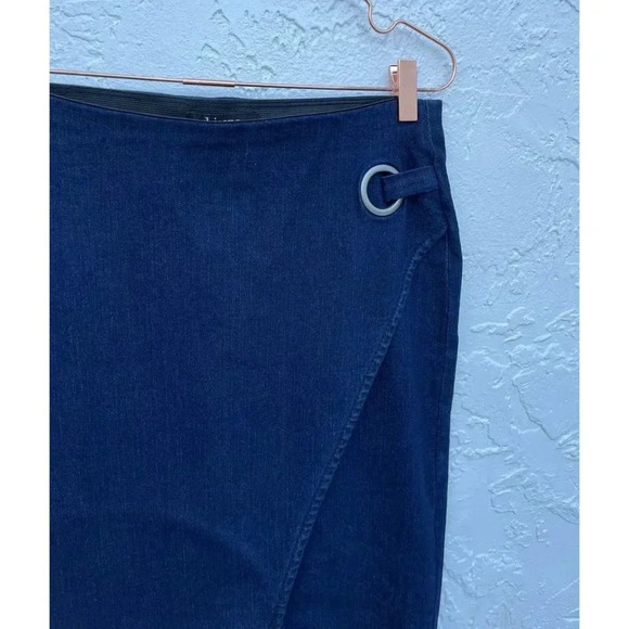 D Jeans Womens Flat Front Asymmetrical Jean Skirt Blue Sz 8 - Picture 3 of 16